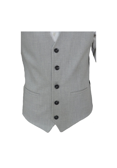 Mentor Regalo Erkek Yelek V Yaka Açık Gri Balık Sırtı 50434