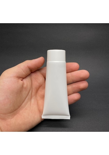 Beyaz Boş Krem Tüpü 50ml , Vidalı Kapaklı Merhem Tüpü , Beyaz Lipgloss Tüp 50 Ml X 3 Adet