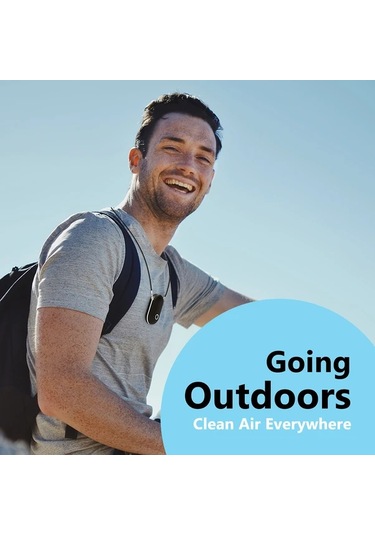 Oldfriend Siyah Ionkını Taşınabilir Hava Temizleyici Kolye - Şarj Edilebilir, Sessiz, Usb