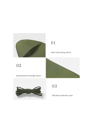 Açık Kamp Su Geçirmez Tuval Taşınabilir Üçgen Dışkı Bezi Yeşil