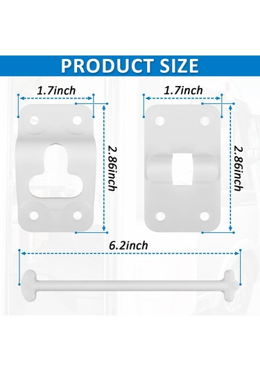 4 Takım 6 Inç T Tarzı Abs Kapı Mandalı Kilit Braketi Rv Kamp Römorku Giriş Kapısı Tutucu Beyaz