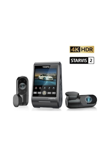 Viofo A229 Pro 3 Kameralı Ön-İç-Arka 4K + 2K + 1080P HDR Sony Starvis 2 Wifi Araç Kamerası