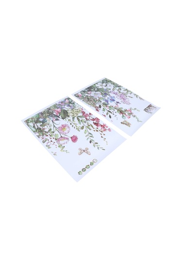 Hangfox Bitkisel Desenli Otomatik Yapışkan Duvar Sticker, Canlı Renkler, Kolay Uygulama, Ev Dekorasyonu, Pvc Malzeme, 50x35cm Y1744 Diğer