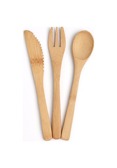 Mufunye 16cm Dişli Bambu Bıçak, Spor Ve Piknikler İçin Taşınabilir 3'lü Beste: Bıçak-çatal-kaşık, Ev Ve Dışarı Kullanıma Uygun Diğer