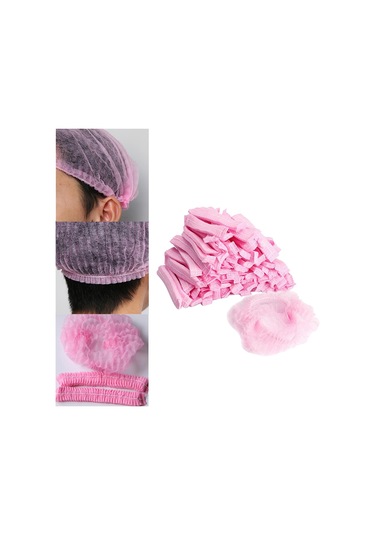 Suntek 100 Parça Tek Kullanımlık Saç Baş Örtüsü Net Pembe