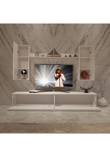 Decoraktiv Eko 5d Mdf Std Tv Ünitesi Tv Sehpası Beyaz