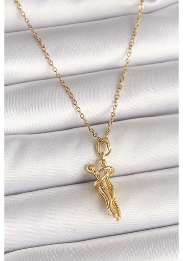 316l Çelik Gold Renk Zincir Sarılma Model Kadın Kolye Eb-bko9976 Çok Renkli