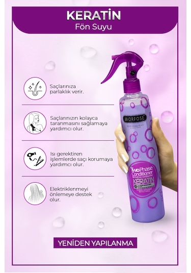 Morfose Keratin İçeren Çift Fazlı Sprey Fön Suyu 2 x 400 ML