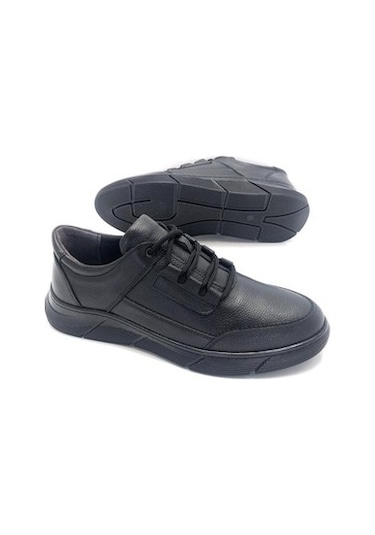Umut Hakiki Deri Tam Ortopedik Kışlık Erkek Ayakkabı-Siyah (552976641) Siyah