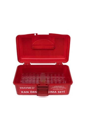 1 Adet Kan Örnek Taşıma Seti- Kırmızı