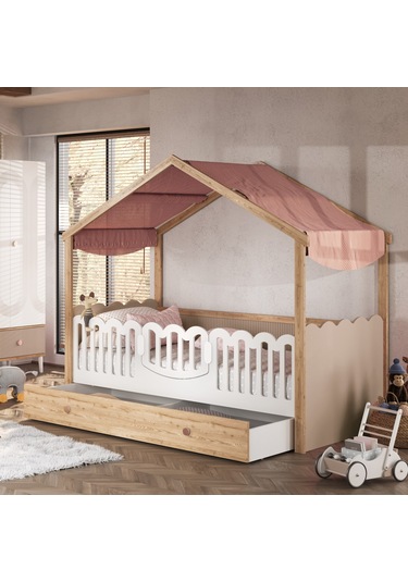 Meltem Kids Fiona Pembe Montessori Karyola Altı Sandık Standart