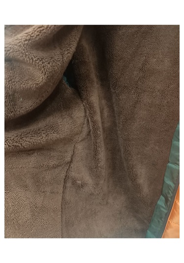 Erkek Çocuk Kolu Şerit Desenli Kapüşonu Sabit İçi Peluş Astarlı Fermuar Cepli Açık Kiremit Renk Mont 3317 Açık Kiremit