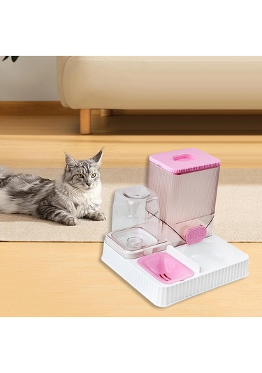 Suntek Otomatik Kedi Tiryakisi Besleyici Pet Içme Kasesiz-pembe