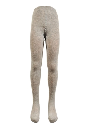 DESIGN PAMUKLU KÜLOTLU ÇORAP - 11 YAŞ-Gri