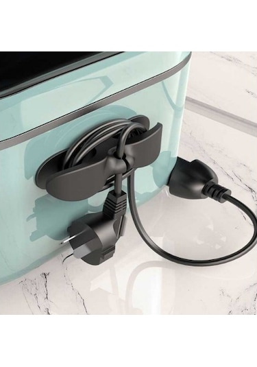 2 Adet Yapışkanlı Kablo Sabitleyici Düzenleyici Çok Amaçlı Kablo