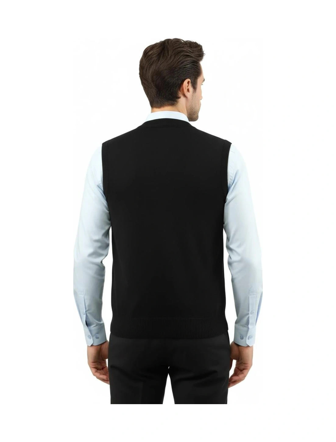 Erkek Düğmeli Yelek Cepli Çelik Örgü Klasik Kalıp 5200l Bgl-st04844 Siyah