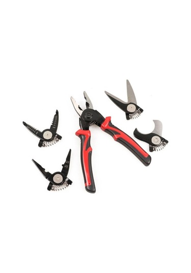 Electric 5'li Ağız Değiştirmeli Çelik Pense Seti - Kablo Kesme, Sıyırma, Krimp