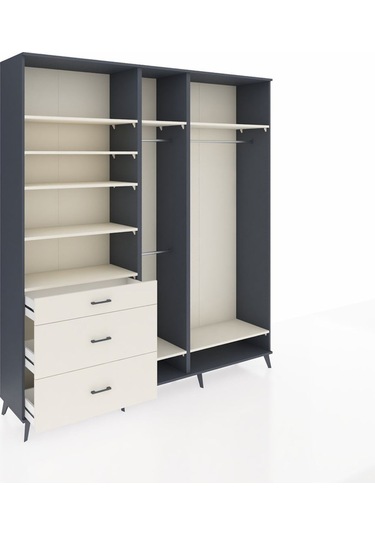 Hyperion Dolap 9 Raflı 3 Çekmeceli 3 Askılı 220x44x243 Antrasit-aytaşı/aytaşı Aytası/aytası Hyperion Dolap 9 Raflı 3 Çekmeceli 3 Askılı 220x44x243 Antrasit-aytaşı/aytaşı Aytası/aytası