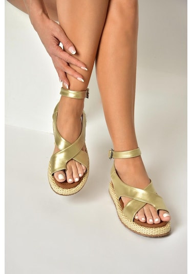 Fox Shoes U973264509 Altın Kadın Sandalet Altın
