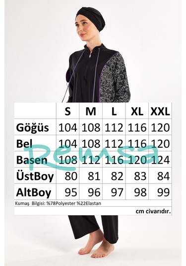 Likralı Bol Paça Tam Kapalı Tesettür Mayo 4539 Siyah Siyah