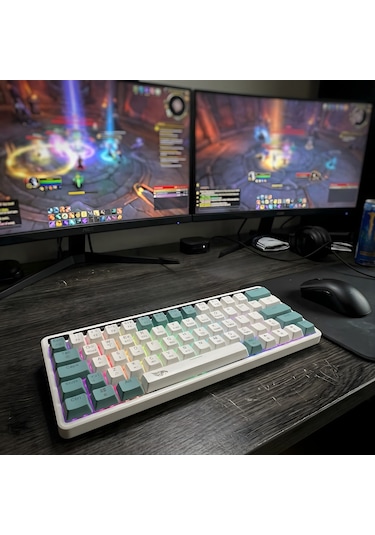 Gameagle 64 Tuşlu Rgb 3 Modlu Gaming Klavye Bluetooth + 2.4g + Type-c Şarjlı N-key Rollover, Anti Ghosting Oyuncu Klavyesi