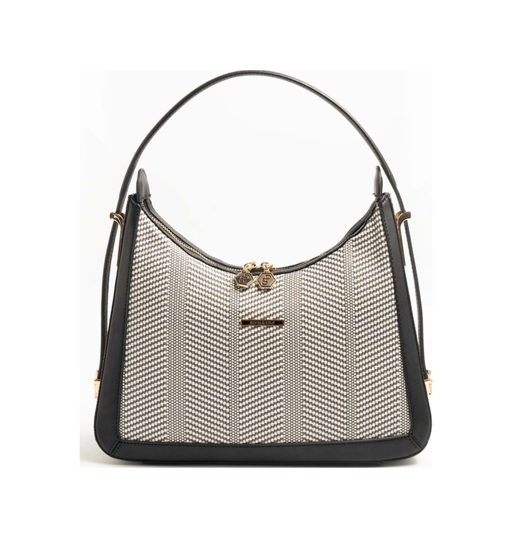 Silver Polo Kadın Omuz Çanta 1187 Siyah - Beyaz