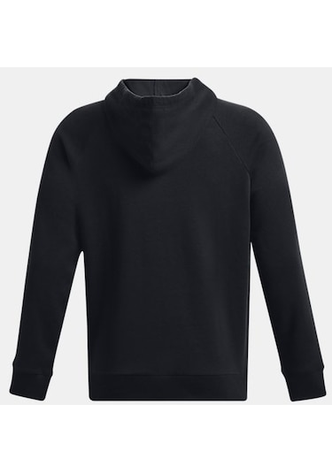 Erkek UA Rival Fleece Kapüşonlu Üst 1379757-001 Siyah - Beyaz