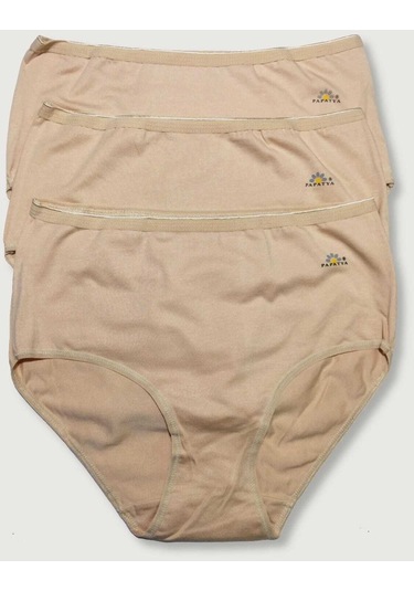 Bonbonetti Kadın Beyaz 3'Lü Paket Likralı Modal Klasik  Ten Kadın Külot Ten Rengi