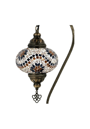Mozaik Lamba Osmanlı Otantik Renkli Camlı El Yapımı Abajur Amber