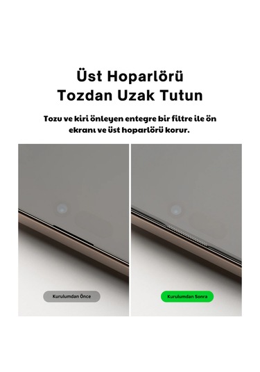 Safeus Tam Kaplayan Toz Filtreli Safir Ekran Koruyucu Cam , İphone X İle Uyumlu
