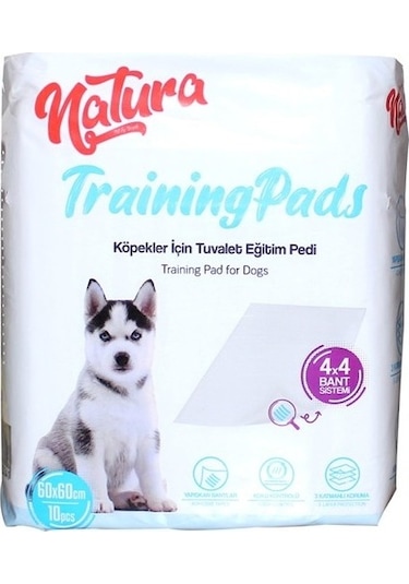 Natura Kaydırmaz Bantlı Köpek Eğitim Pedi 10'lu 60 x 60 CM