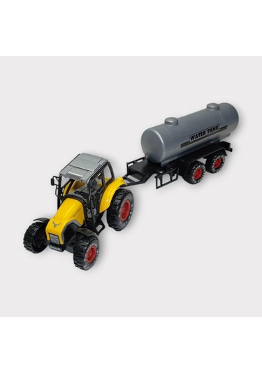 Çek Bırak Römorklu Traktör 25cm - Sarı Su Tanklı Sarı