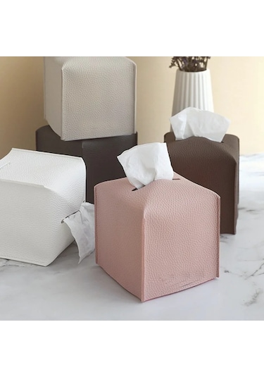 L-beyaz-yaratıcı Yatak Odası Oturma Odası Deri Doku Kutusu Büyük Banyo Mutfak Rulo Kağıt Saklama Kutusu Peçetelik Ev Araba Dekorasyon