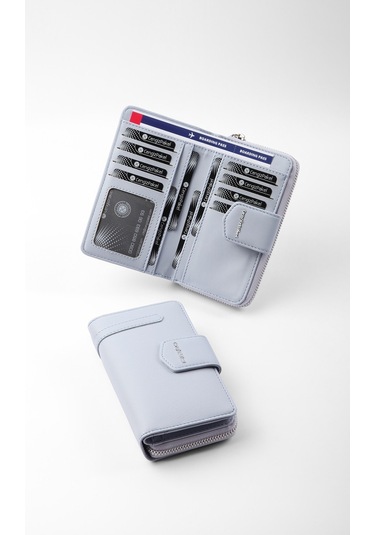 Cengiz Pakel Kadın Orta Boy Cüzdan 65256M Buz Mavi- Buz Mavi