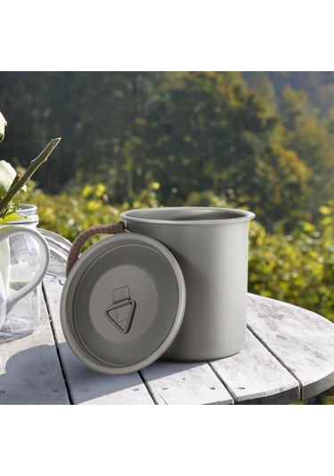 Moveevo Titanyum Matara 450ml Dış Mekan Kahve Bardakları Isıtılabilir Metal İçecek Bardağı Inox