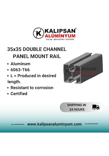 35x35 Alüminyum Çift Kanallı Ray Profili 1500mmx4 Sigma