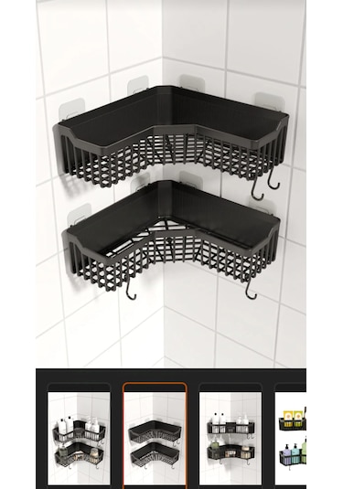 Yapışkanlı Banyo Mutfak Duş Köşesi Sabunluğu. 1 Adet Siyah