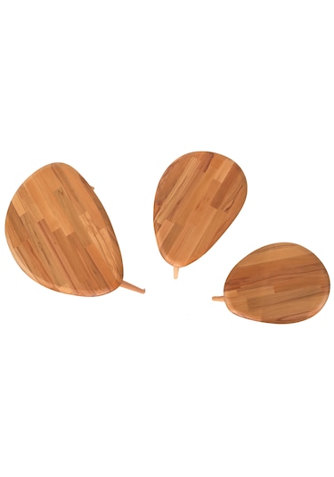 Naturel Masif Modern Doğal 3'lü Zigon Sehpa Seti