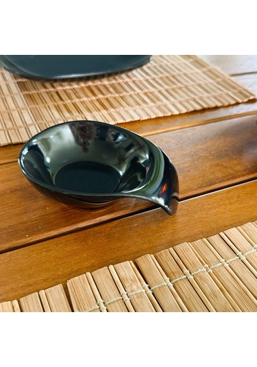 Alezy 661 Göreme Melamin Termostar Mat Kulplu Sosluk 12 Cm Siyah