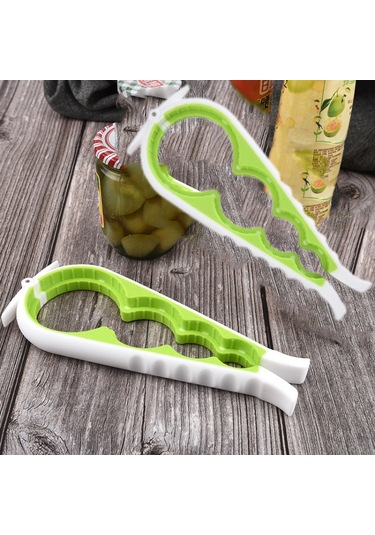 Çok Fonksiyonlu Silikon Kaymaz Şişe Açıcı Ev Güvenliği Açıcı Olabilir Beyaz + Yeşil , Boyut:6 Adet Beyaz