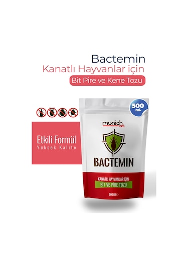Munich Vet Bactemin Kuşlar Için Bit Pire ve Kene Tozu 500 G