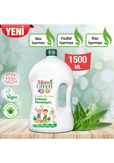 Mom's Green Çocuk Organik Çamaşır Temizleyici + Bitkisel Çamaşır Temizleyici Lavanta 2 x 1500 ML