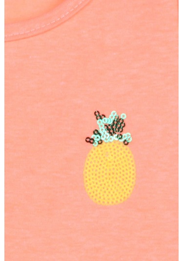 Breeze Kız Çocuk Elbise Ananas Desenli 1.5-5 Yaş, Neon Turuncu