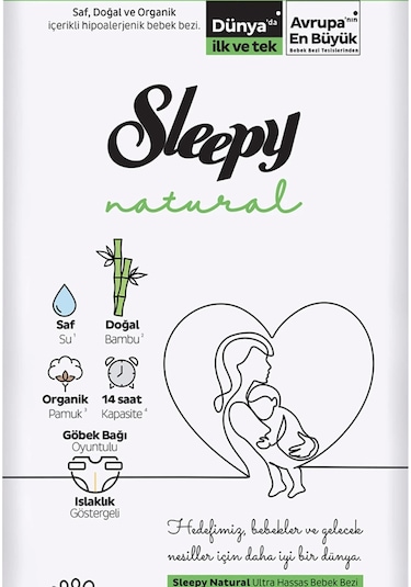 Sleepy Natural Bebek Bezi Fırsat Paketi 1 Beden 50 Adet