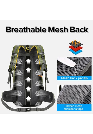 Weikani-50l Suya Dayanıklı Yürüyüş Sırt Çantası Açık Spor Sırt,kırmızı Kızıl Kırmızı