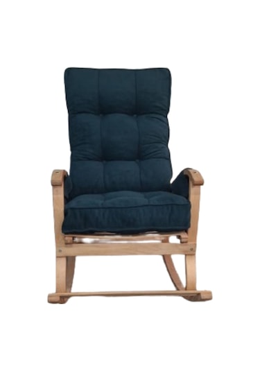 Enda Home Mosso Çift Minderli Ahşap Sallanan Sandalye Tv Baba Koltuğu Dinlenme Koltuğu Petrol Yeşili