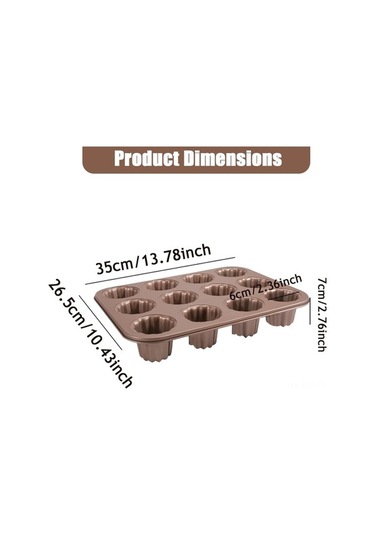 Besthome1 12 Lü Karbon Çelik Fırın Kalıbı - Kanel, Ekmek, Muffin, Kek İçin - 35x26.5 Cm - 230 C Isı Dayanıklı Diğer