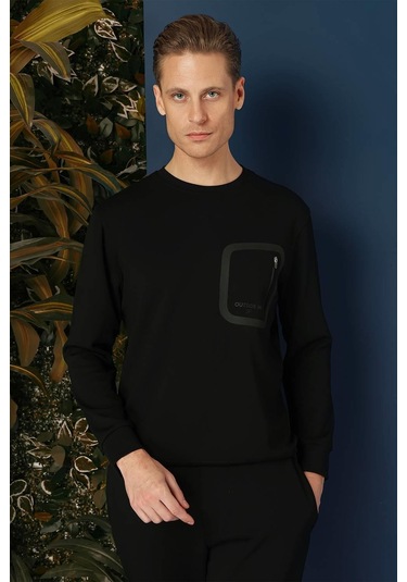 Ts 874 Slim Fit Siyah Spor T-shirt Siyah