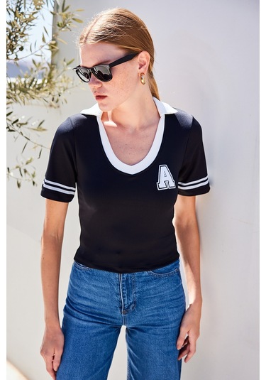 Bigdart 4320 Polo Yaka Basic Triko Bluz - Siyah 001