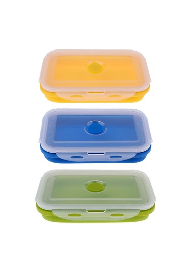 Homyl Katlanır Silikon Öğle Yemeği Kutusu Kase Bento 800ml-sarı 800ml Sarı Çok Renkli